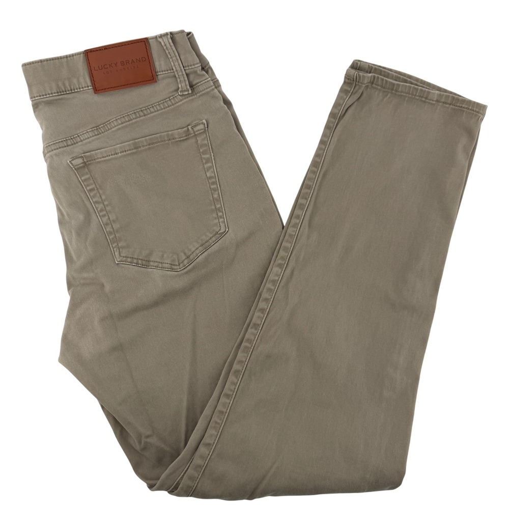 Lucky Brand Mens 33x32 Khaki Chino 121 Pants Slim Fit Casual‎ Everyday Comfort
